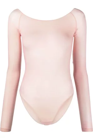 Maison Margiela Mulher Sweatshirts de Manga larga - Semi-sheer long-sleeve bodysuit