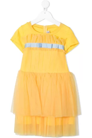 Simonetta Menina T-shirts & Manga Curta - Ruffled short-sleeved T-shirt dress