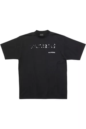 Balenciaga Homem T-shirts & Manga Curta - Distressed logo-print cotton T-shirt