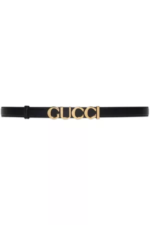 Gucci Mulher Cintos & Suspensórios - Logo-plaque thin leather belt