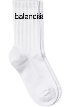 Balenciaga Homem Meias - Intarsia-knit logo socks