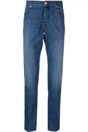 Jacob Cohen Homem Calças de ganga Retas - Motif-embroidered straight-leg jeans