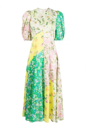 ALÉMAIS Mulher Vestidos Midi - Kenzie patchwork midi dress