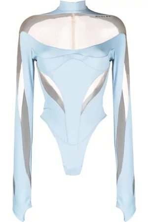 MUGLER Mulher Bodies interiores - Panelled sheer bodysuit