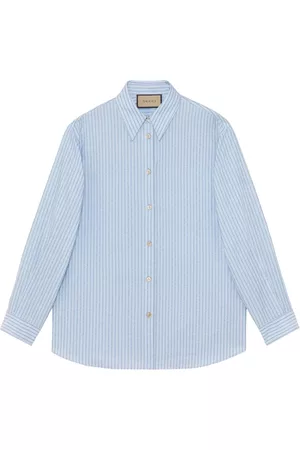 Gucci Mulher Camisas - Logo-print long-sleeve cotton shirt