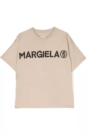 Maison Margiela Menina T-shirts & Manga Curta - Logo-lettering cotton T-shirt