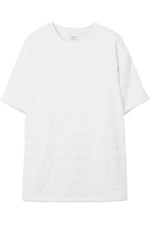Burberry Homem T-shirts & Manga Curta - Checked terry cotton T-shirt