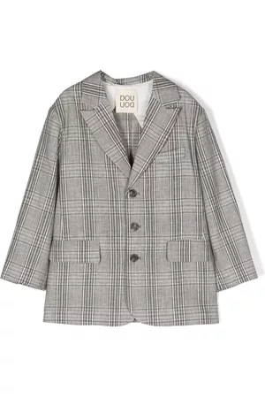 DOUUOD KIDS Menina Blazers - Long-sleeve check-pattern blazer