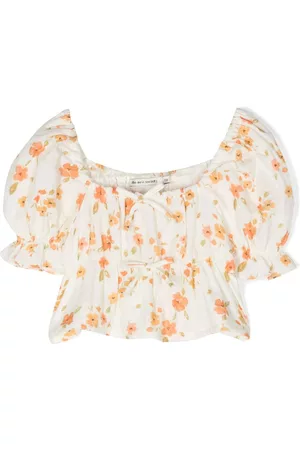 The New Society Menina Blusas - Puff-sleeve floral-print blouse