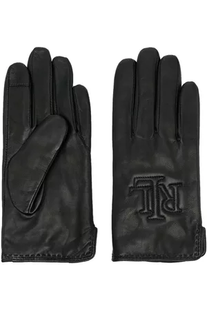 Ralph Lauren Mulher Luvas - Logo-embroidered leather gloves