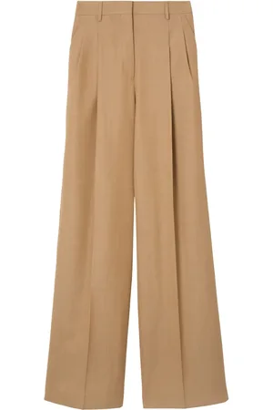 Burberry Wide-leg pleated wool trousers