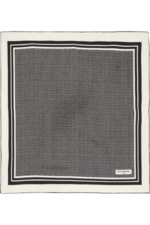 Balmain Homem Cachecóis & Echarpes - Monogram-pattern wool scarf