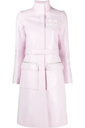 Courrèges Logo-appliqu?? vinyl trench coat
