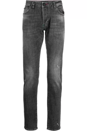 Philipp Plein Homem Calças de ganga Slim - Love Tattoo distressed jeans
