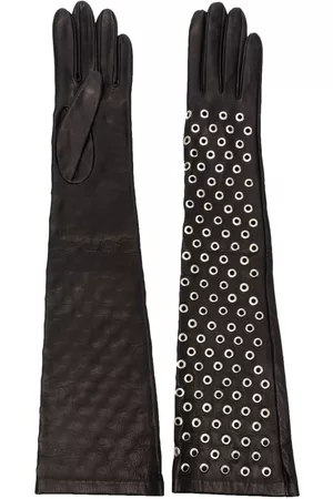 Manokhi Mulher Luvas - Eyelet-detail leather gloves