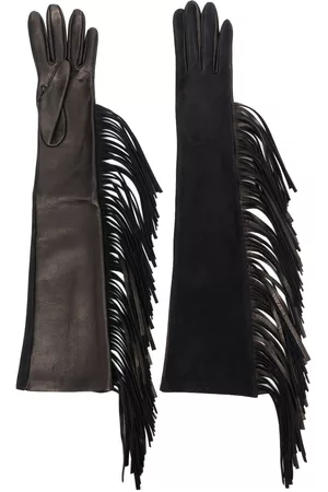 Manokhi Mulher Luvas - Fringe-detail leather gloves