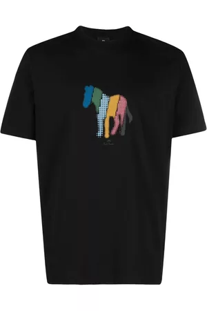 Paul Smith Homem T-shirts & Manga Curta - Zebra-print organic cotton T-shirt