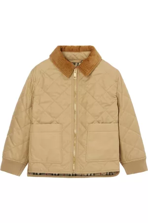 Burberry Menina Casacos - Corduroy-collar quilted jacket