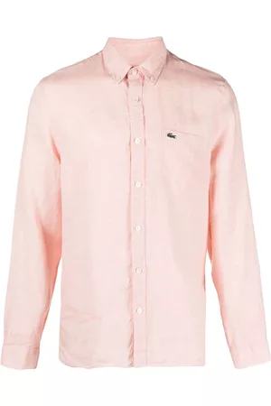 Lacoste Homem Camisa Formal - Logo-embroidered linen shirt