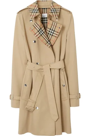 Burberry Vintage Check-trim short trench coat