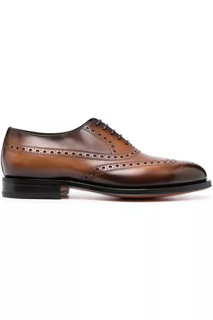 santoni Homem Oxford & Moccassins - Gradient-effect brogue Oxford shoes