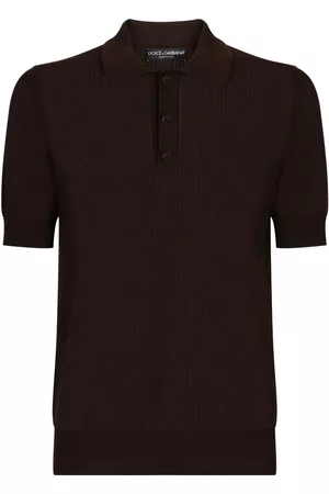 Dolce & Gabbana Homem Camisas de Manga curta - Knitted short-sleeve polo shirt