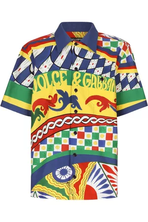 Dolce & Gabbana Homem Camisa Formal - Carretto-print cotton shirt