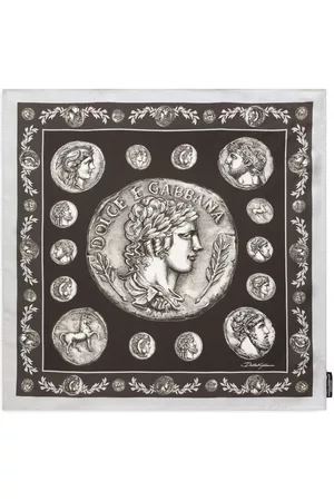 Dolce & Gabbana Homem Cachecóis & Echarpes - Roman coin-print silk scarf