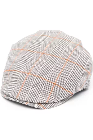 Borsalino Homem Chapéus - Check-print curved-peak beret