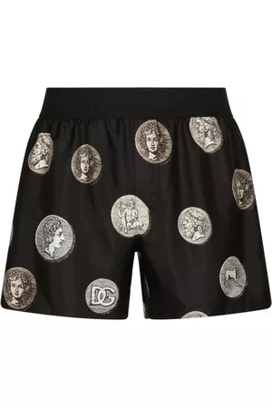 Black Printed Boxers by Dolce&Gabbana on Sale