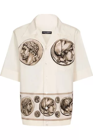 Dolce & Gabbana Homem Camisa Formal - Coin-print cotton shirt
