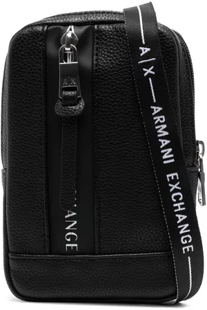 Armani Exchange Homem Phones - Logo-print zipped leather phone case