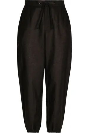 Dolce & Gabbana Logo-patch drawstring-waist trousers