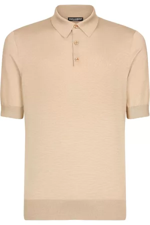 Dolce & Gabbana Homem Camisas de Manga curta - Short-sleeve silk polo shirt