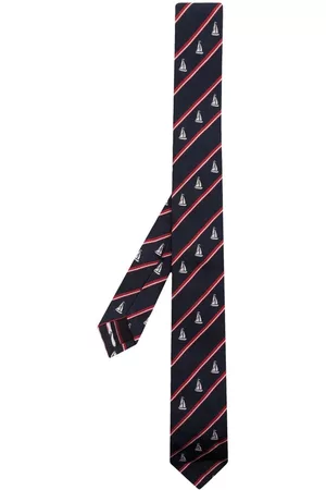 Thom Browne Homem Laços de Colarinho - Sailboat striped necktie