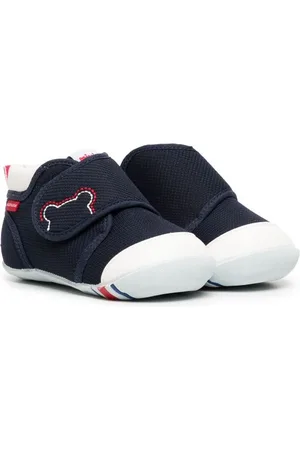 Miki House Touch-strap cotton trainers