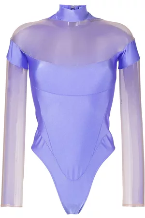MUGLER Mulher Bodies interiores - Sheer panelling long-sleeved body