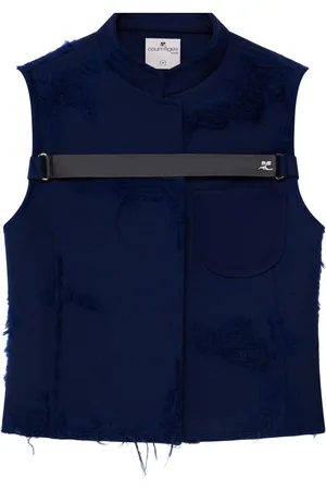 Courrèges Distressed-effect strap-detailed jacket