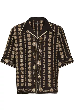 Dolce & Gabbana Homem Camisa Formal - Monete-print silk shirt