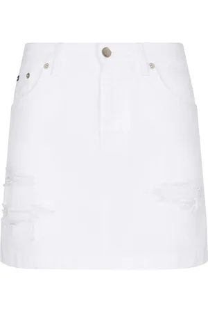 Dolce & Gabbana Distressed denim miniskirt