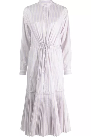 Ralph Lauren Mulher Vestidos Estampados - Stripe-print midi shirt dress