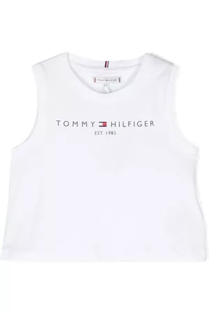 Tommy Hilfiger Menina T-shirts & Manga Curta - Sleeveless logo-print cotton top