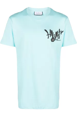 Philipp Plein Homem T-shirts & Manga Curta - Hawaii-print cotton T-shirt