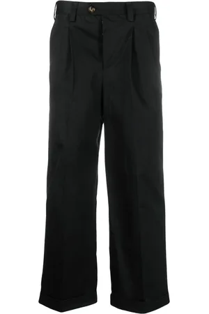 PT Torino Pleated-edge cropped trousers