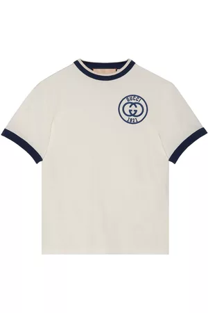 Gucci Mulher T-shirts & Manga Curta - Logo-embroidered cotton T-shirt