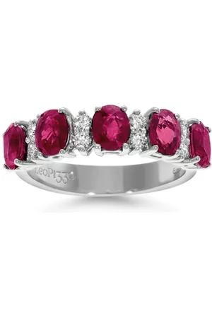 Leo Pizzo 18kt white gold diamond ruby Eternity band ring