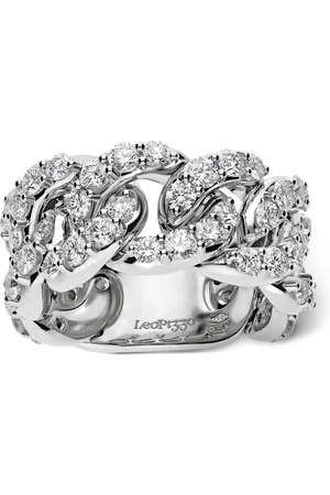 Leo Pizzo 18kt white gold diamond Groumette ring