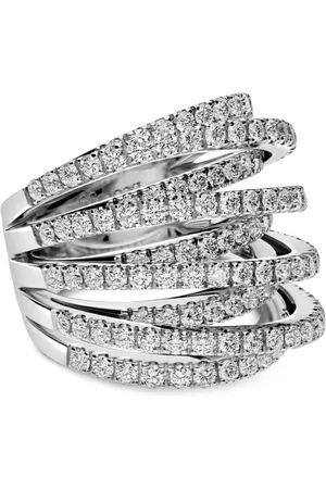 Leo Pizzo 18kt white gold diamond Waves ring