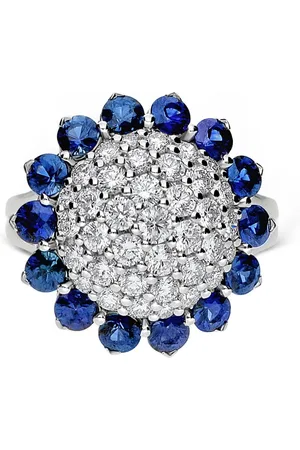 Leo Pizzo 18kt white gold diamond sapphire Aurora ring
