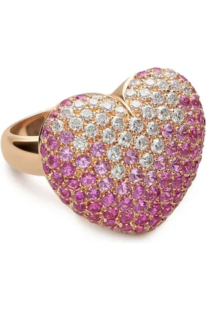 Leo Pizzo 18kt rose gold Amore diamond and sapphire ring